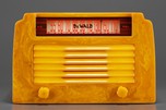 DeWald A-502 ’Step-Top’ Carlin Radio in Swirled Sand + Yellow Insert Grille